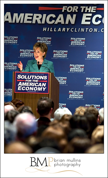Hillary Clinton speaking at Wake Technical Community College in Raleigh, NC