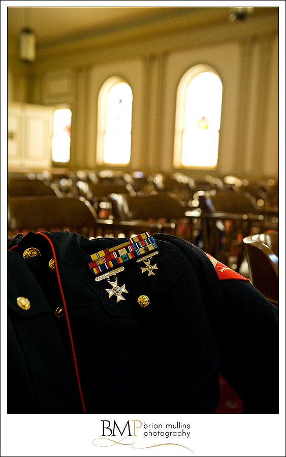 Groom's jacket on chair in Raleigh NC