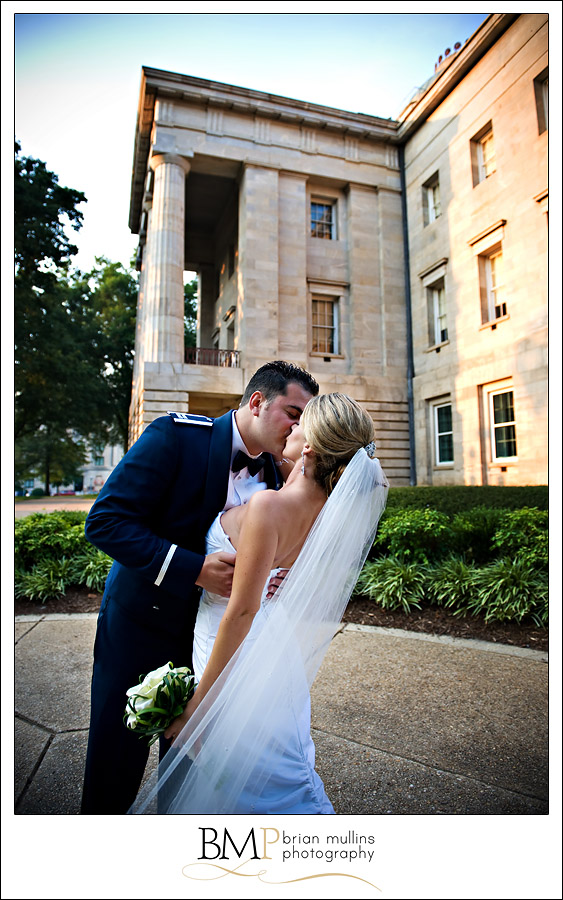 Raleigh wedding photographer at Capitol Building