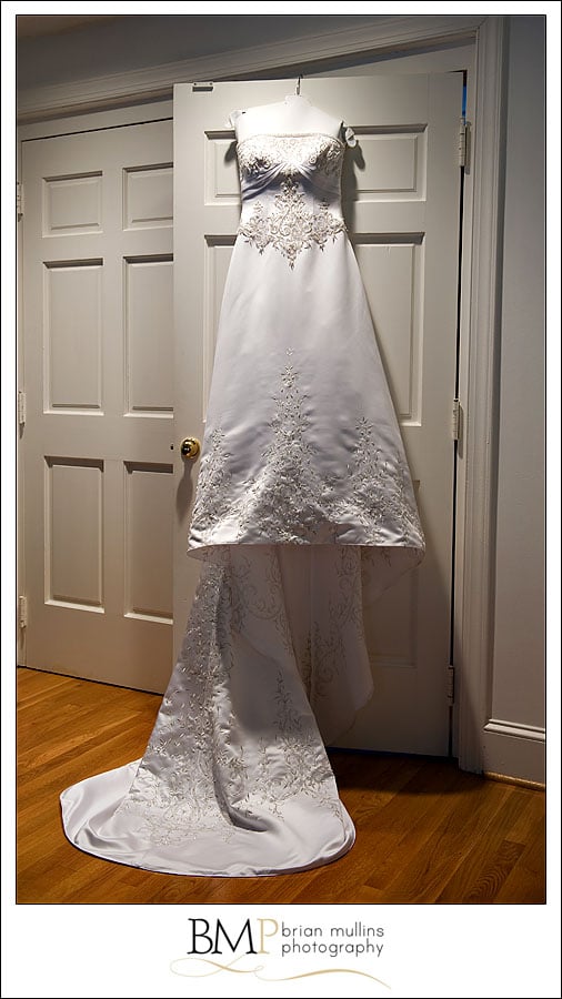 Dramatic light on wedding dress