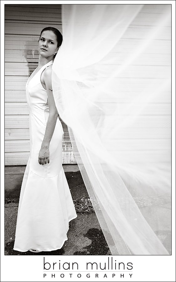 B&W wedding portrait