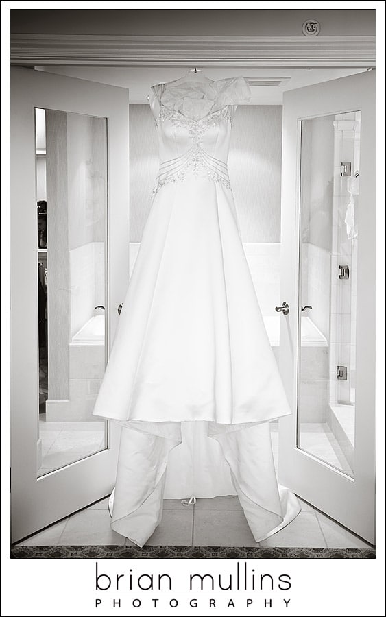 Wedding Dress haning at the Raleigh Renaissance Hotel