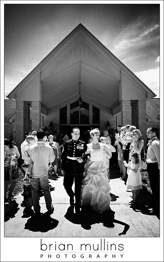 Wedding exit at Lakeside Lutheran Church in Lake Gaston, NC