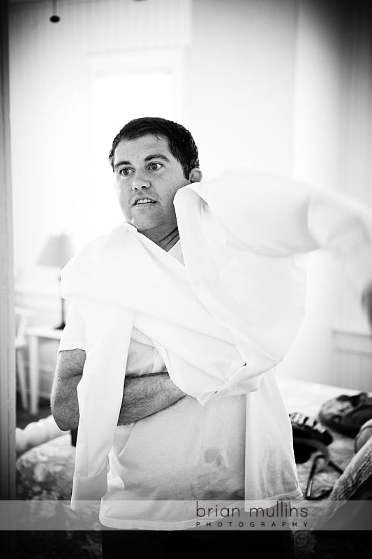 Groom preperations - Bald Head Island, NC Wedding