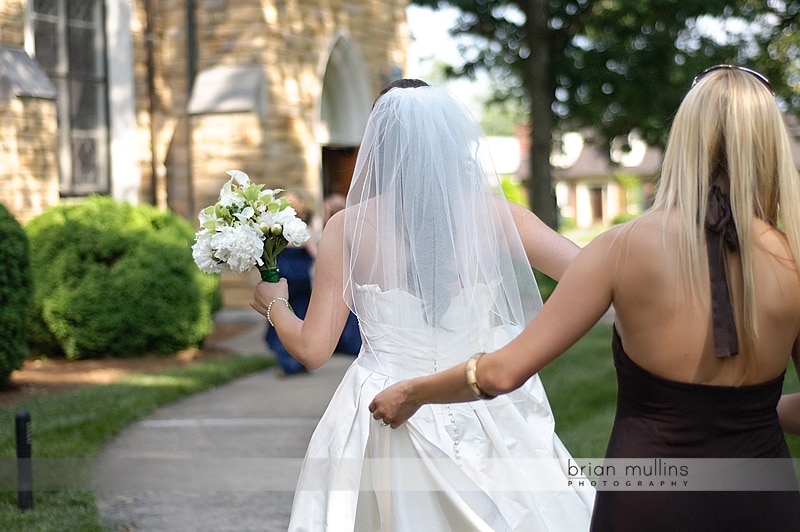 bride walking to church
