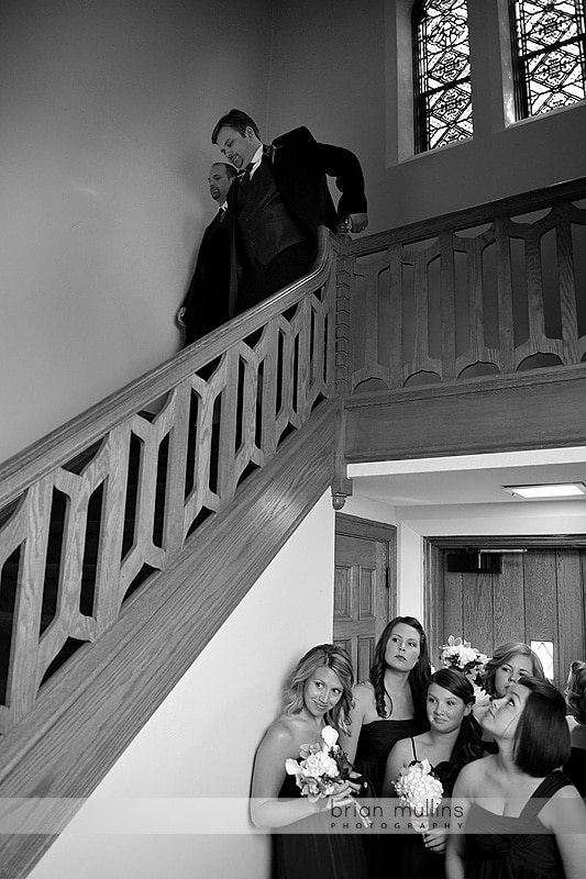 bride hiding from groom