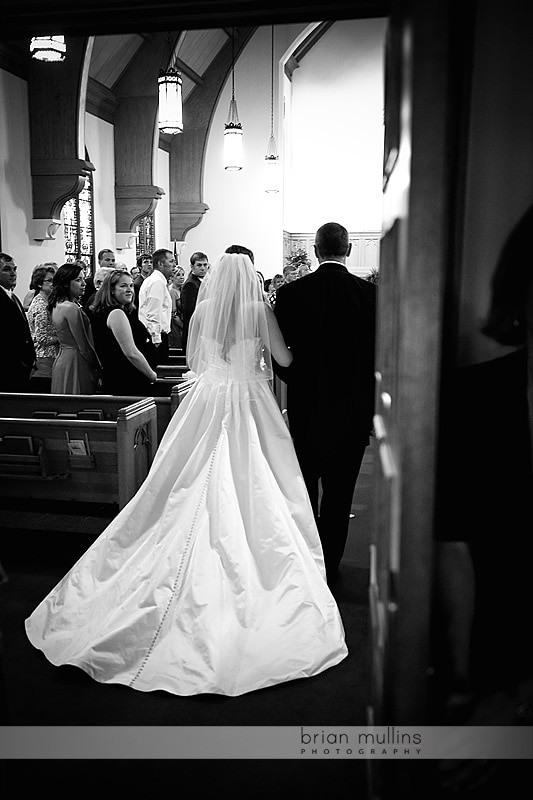 bride walking up aisle