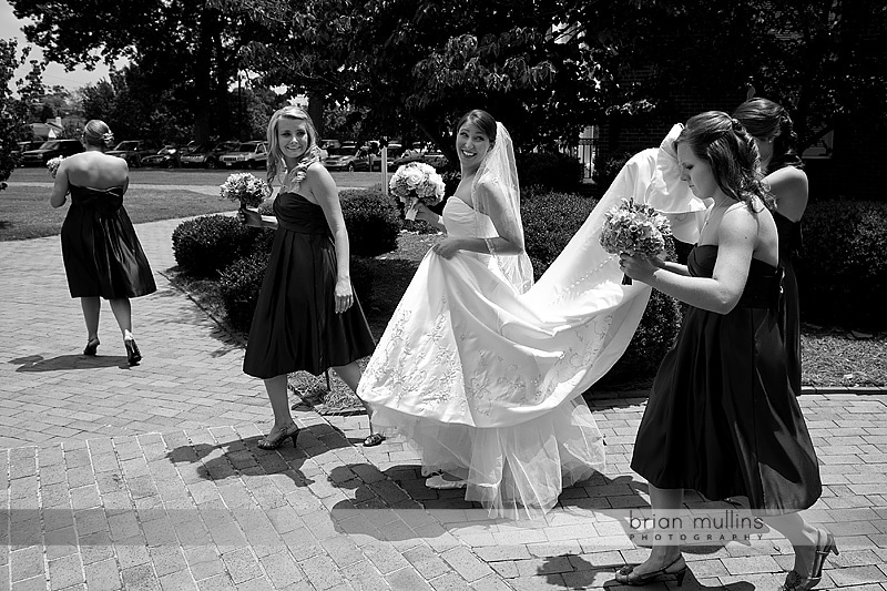 bride walking to wedding ceremony