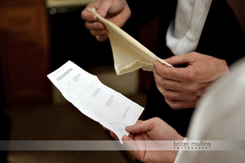 amelia_steve_wedding-0037 wedding hankerchief folding