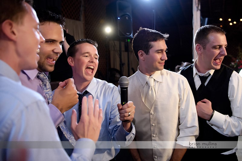 groomsmen singing at fearrington wedding groomsmen singing at fearrington wedding