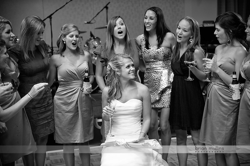 sorority sisters singing to bride