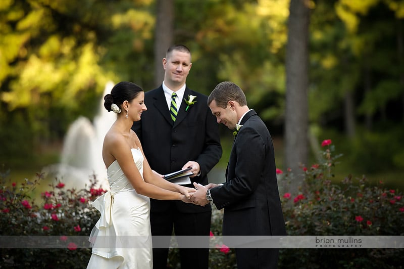 outside wedding ceremony at umstead hotel