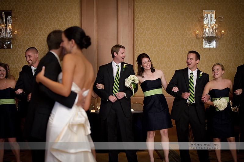 bridal party dancing